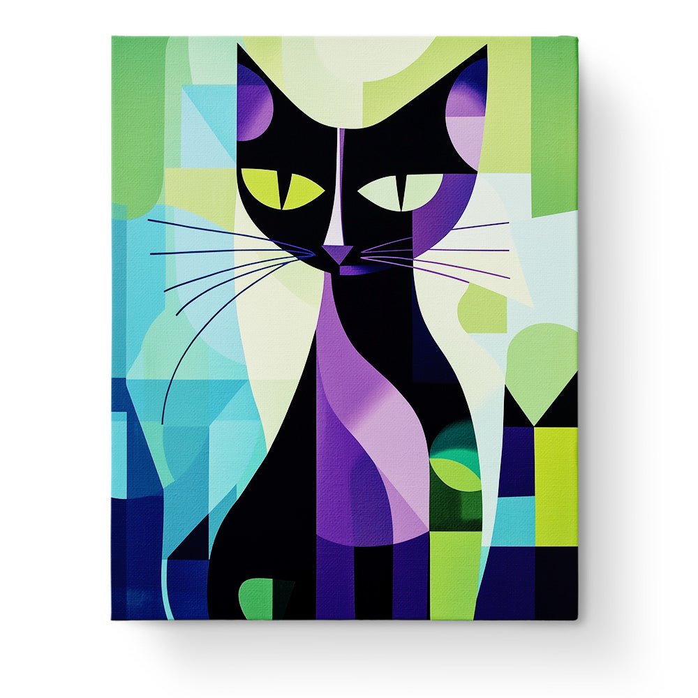 Abstract Feline Portrait - Cubism - BestPaintByNumbers - Paint by Numbers Custom Kit