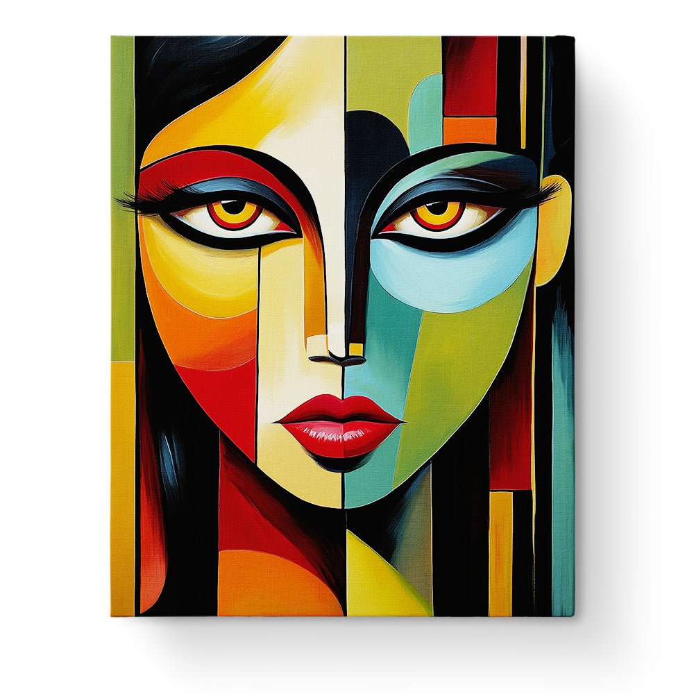Abstract Portrait in Bold Colors - Cubism - BestPaintByNumbers - Paint by Numbers Custom Kit
