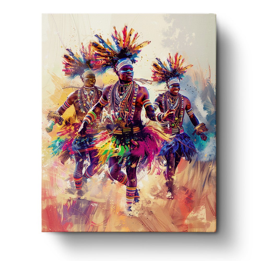 African Zulu Dancers - BestPaintByNumbers - Paint by Numbers Custom Kit