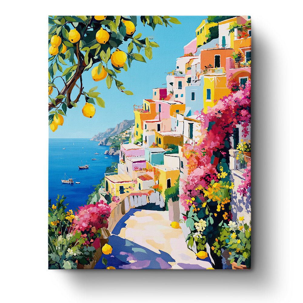 Amalfi Coast in Bloom - Places - BestPaintByNumbers - Paint by Numbers Custom Kit
