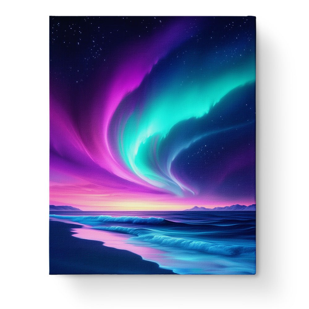 Aurora Seascape - Galaxies - BestPaintByNumbers - Paint by Numbers Custom Kit