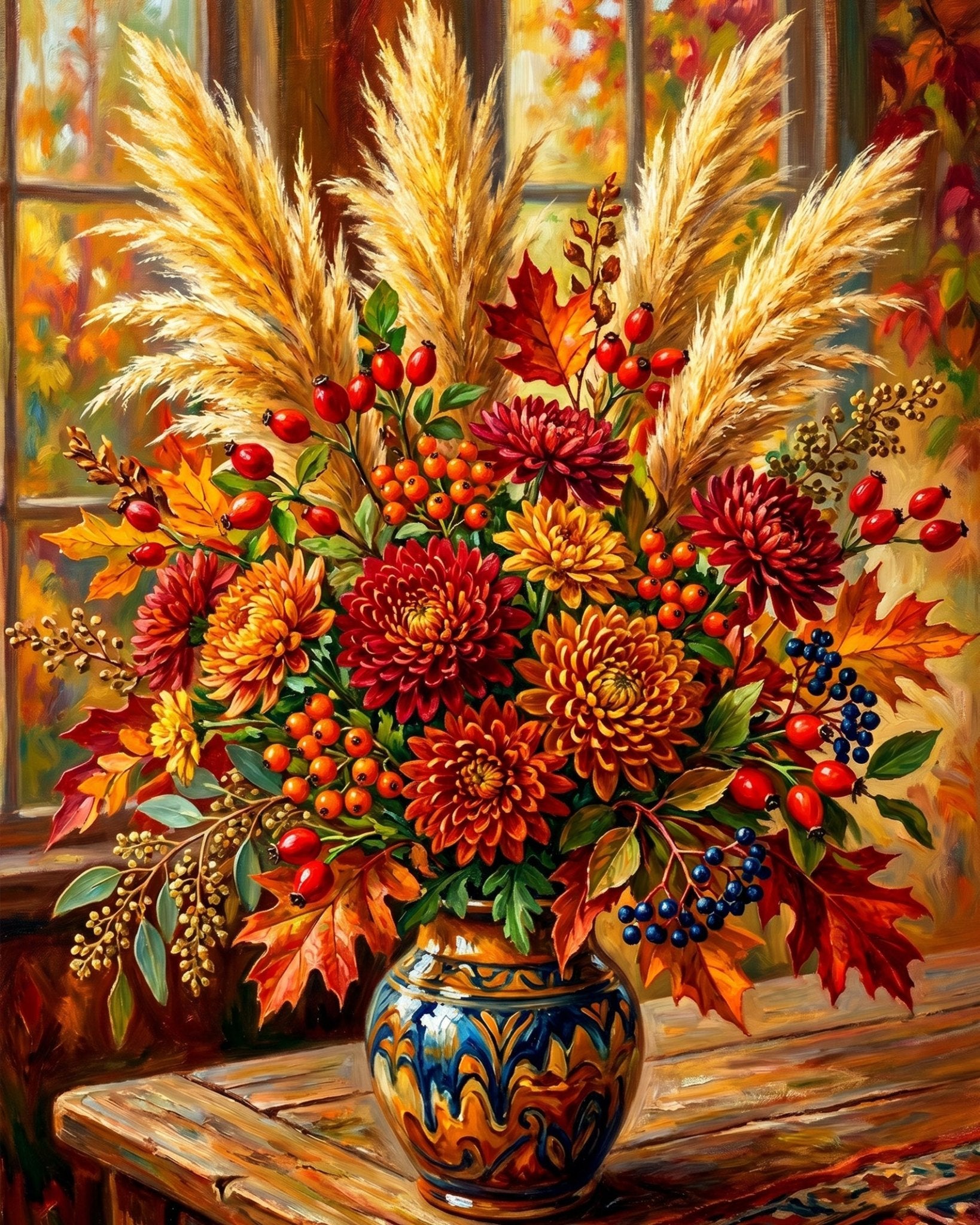 Autumn Bouquet Elegance - Flowers - BestPaintByNumbers - Paint by Numbers Custom Kit