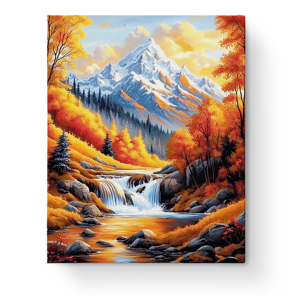 Autumn Mountain Stream - Landscape - BestPaintByNumbers - Paint by Numbers Custom Kit