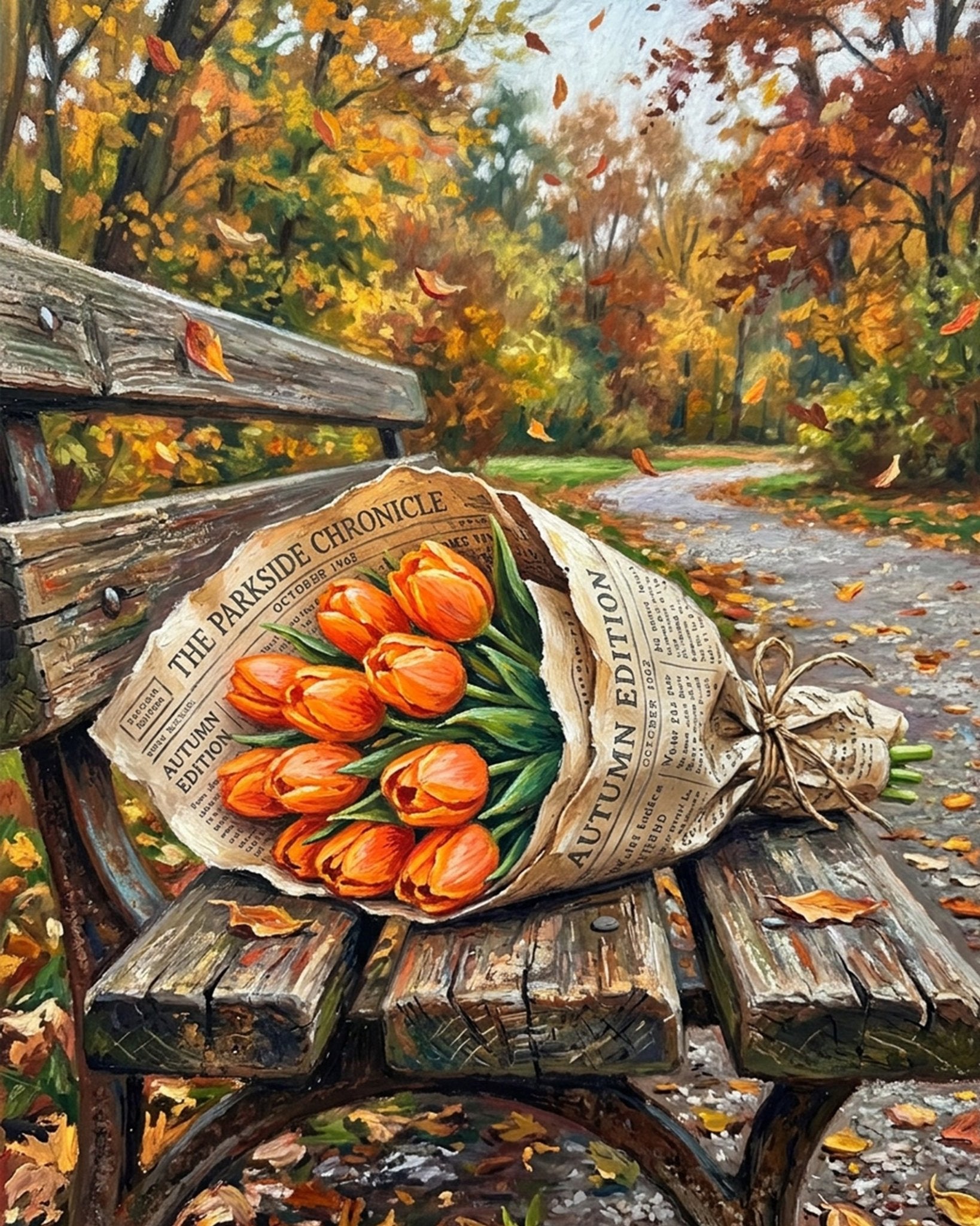 Autumn Tulip Serenity - Flowers - BestPaintByNumbers - Paint by Numbers Custom Kit