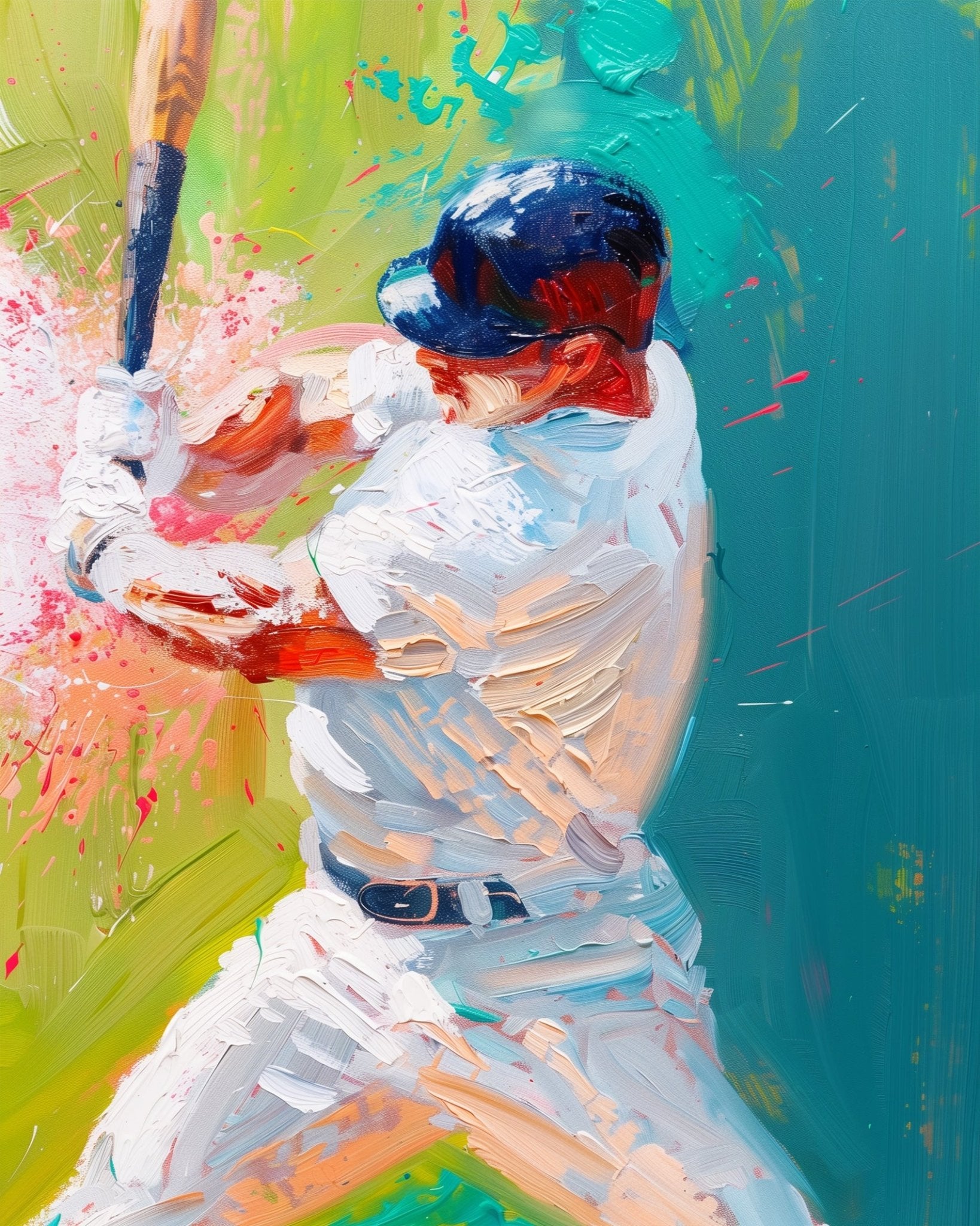 Baseball Swing Art - USA - BestPaintByNumbers - Paint by Numbers Custom Kit