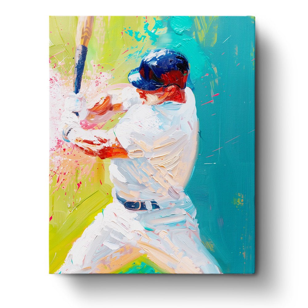 Baseball Swing Art - USA - BestPaintByNumbers - Paint by Numbers Custom Kit