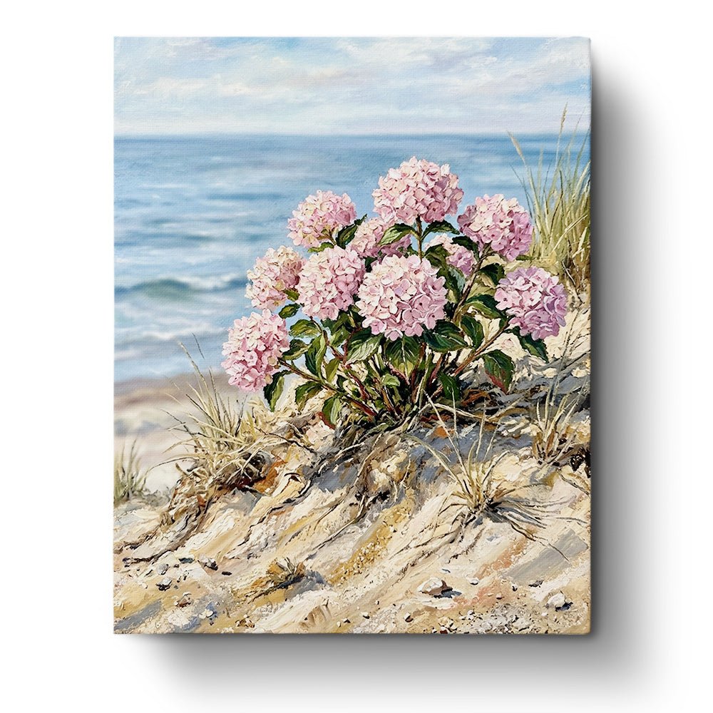 Beachside Hydrangeas - Flowers - BestPaintByNumbers - Paint by Numbers Custom Kit