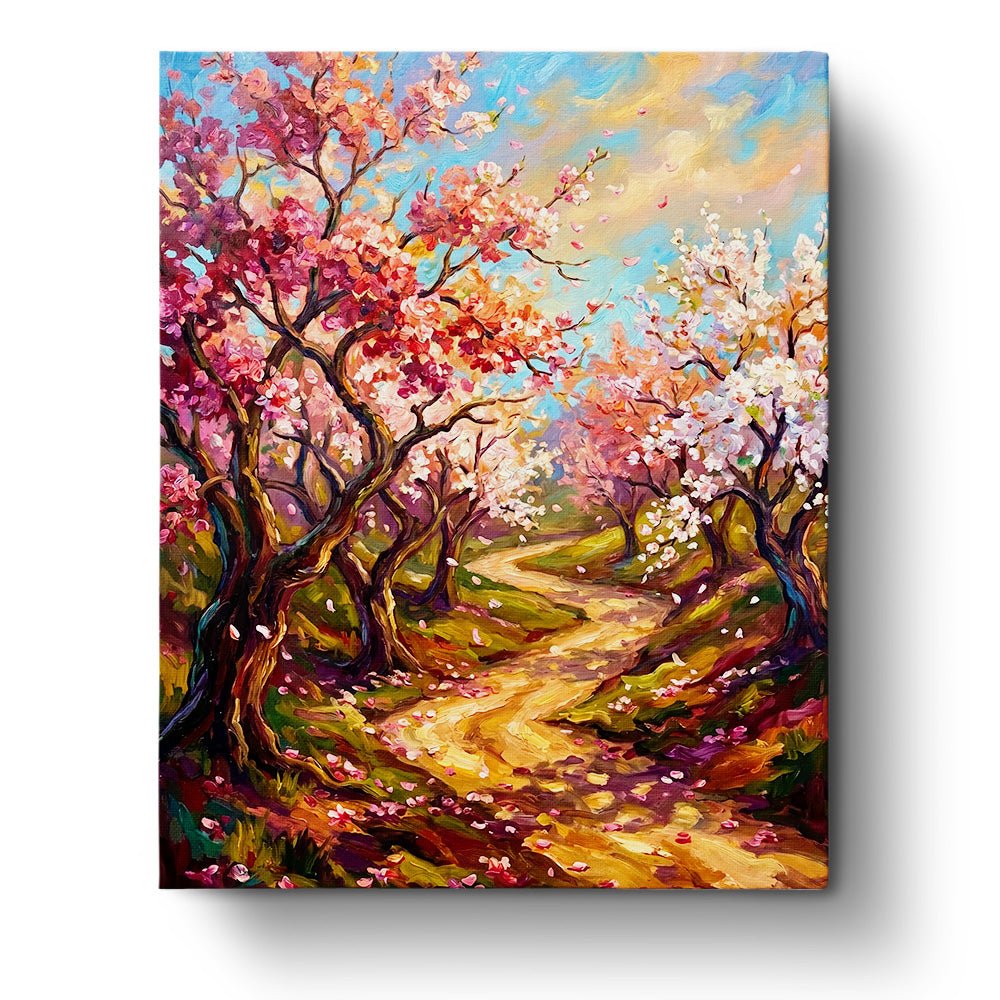 Blossoming Pathway - Landscape - BestPaintByNumbers - Paint by Numbers Custom Kit