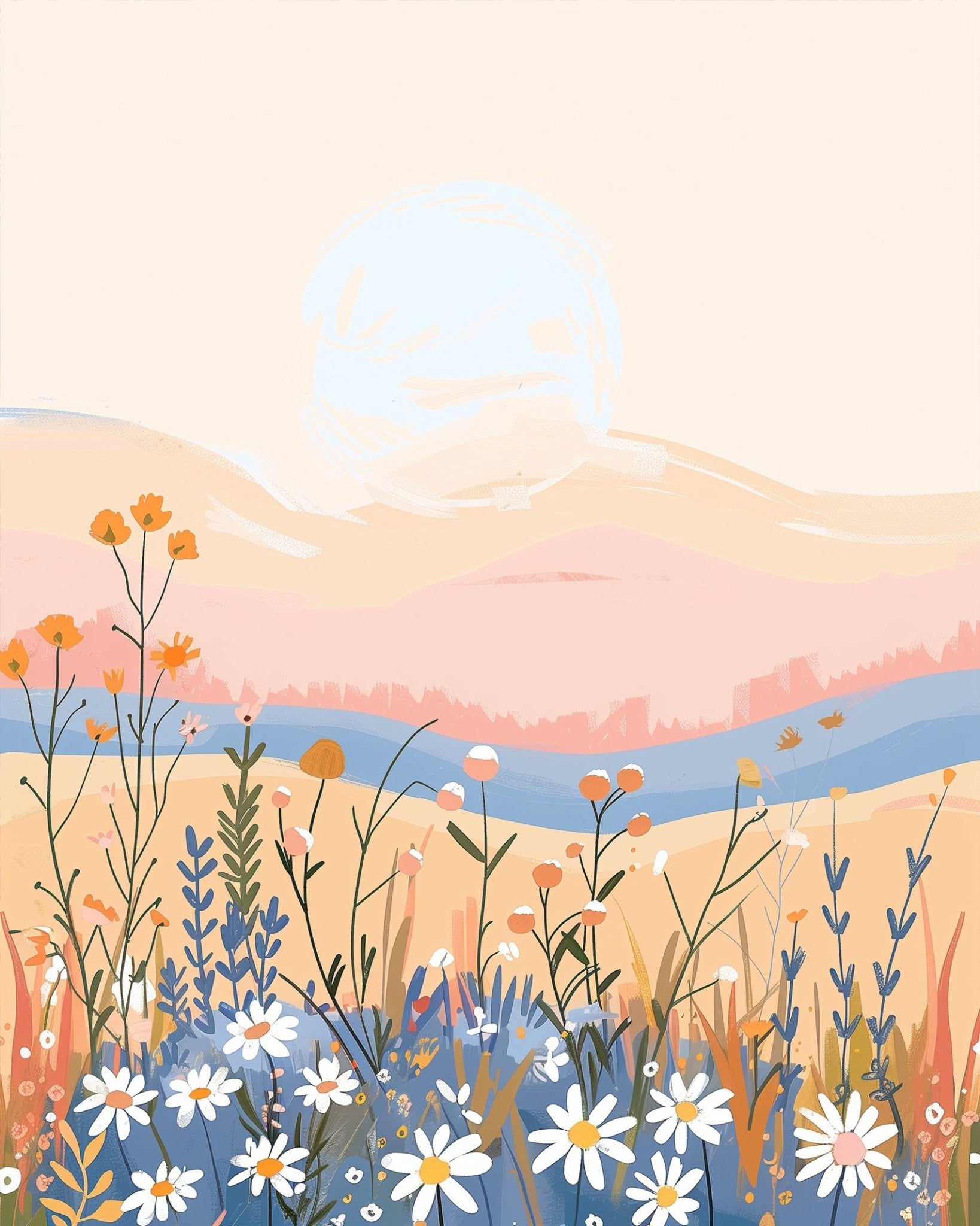 Bohemian Fields at Sunset - Bohemian Vibes - BestPaintByNumbers - Paint by Numbers Custom Kit