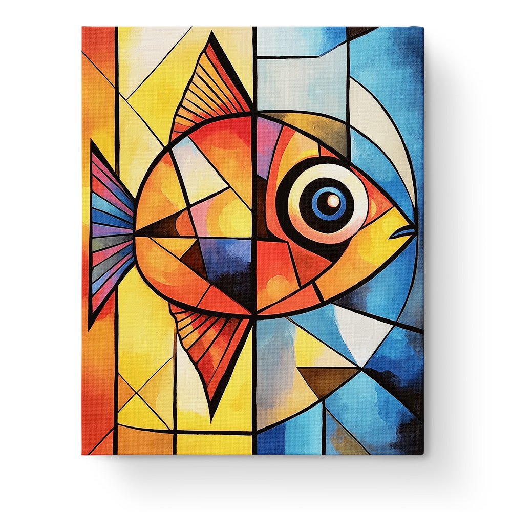 Bold Fish Expression - Cubism - BestPaintByNumbers - Paint by Numbers Custom Kit
