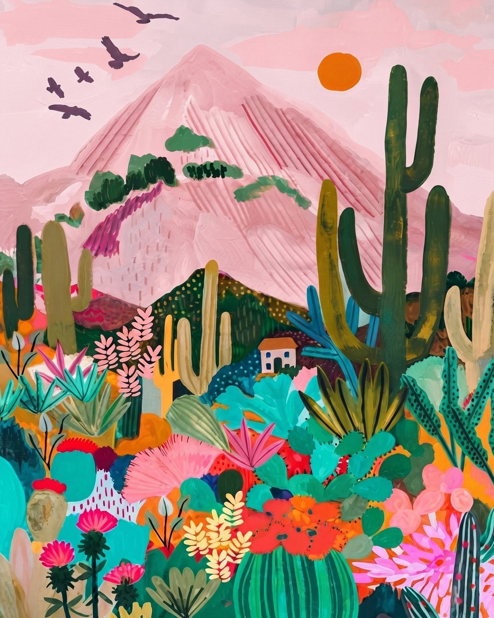 Cactus Valley Dream - Landscape - BestPaintByNumbers - Paint by Numbers Custom Kit