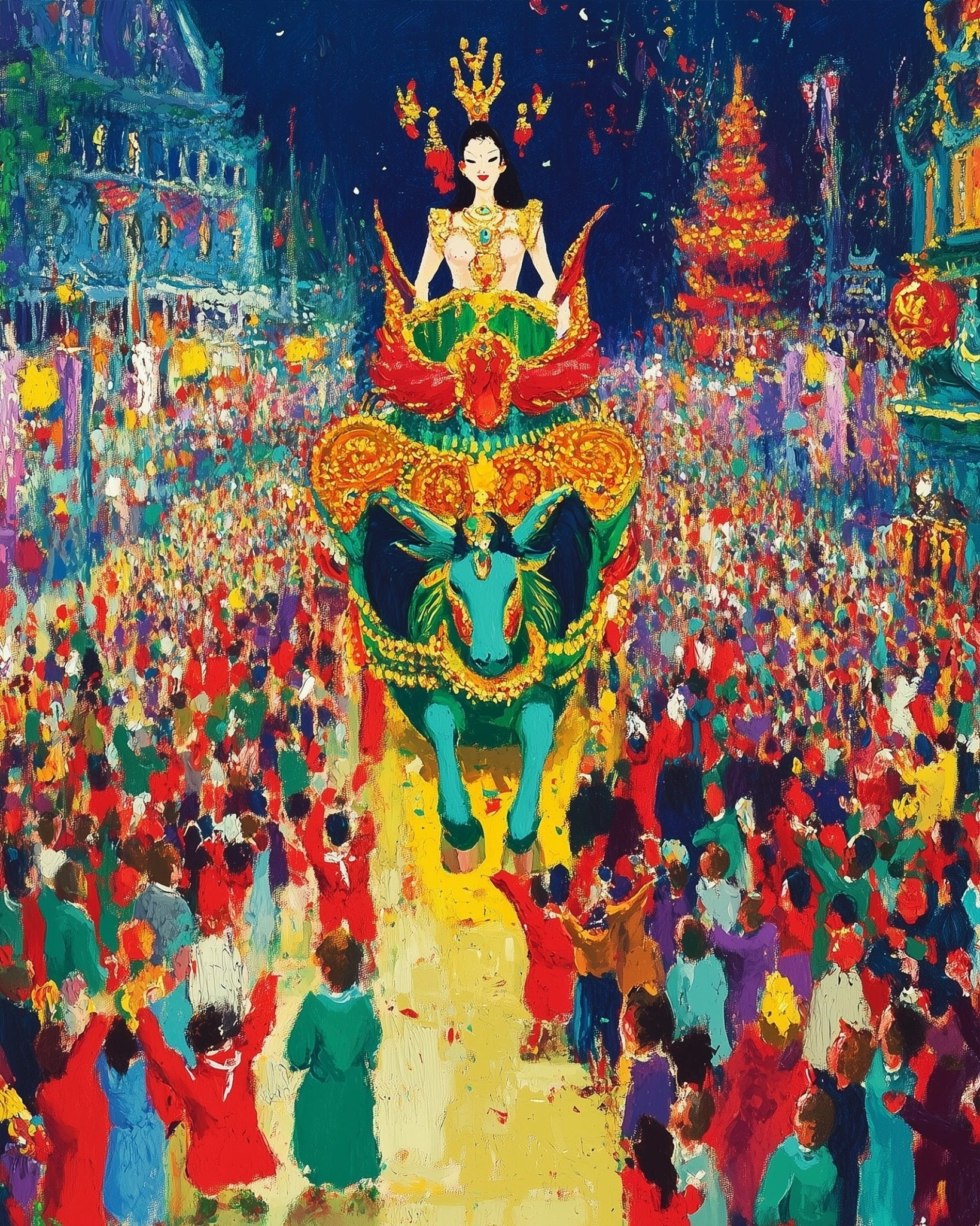 Carnival Night Parade - Festival of the world - BestPaintByNumbers - Paint by Numbers Custom Kit