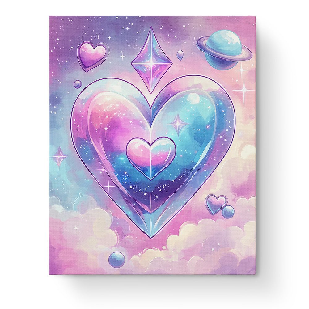 Celestial Hearts and Stars - Galaxies - BestPaintByNumbers - Paint by Numbers Custom Kit