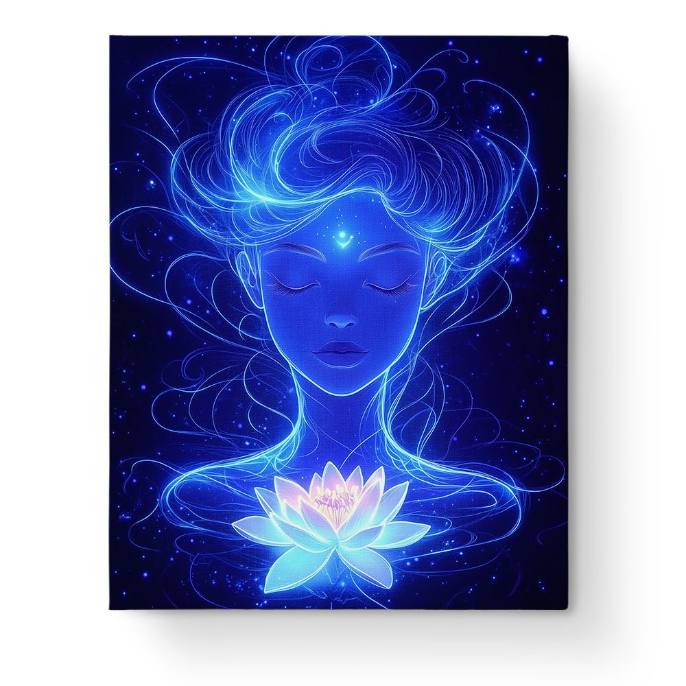 Celestial Lotus Glow - Meditation - BestPaintByNumbers - Paint by Numbers Custom Kit