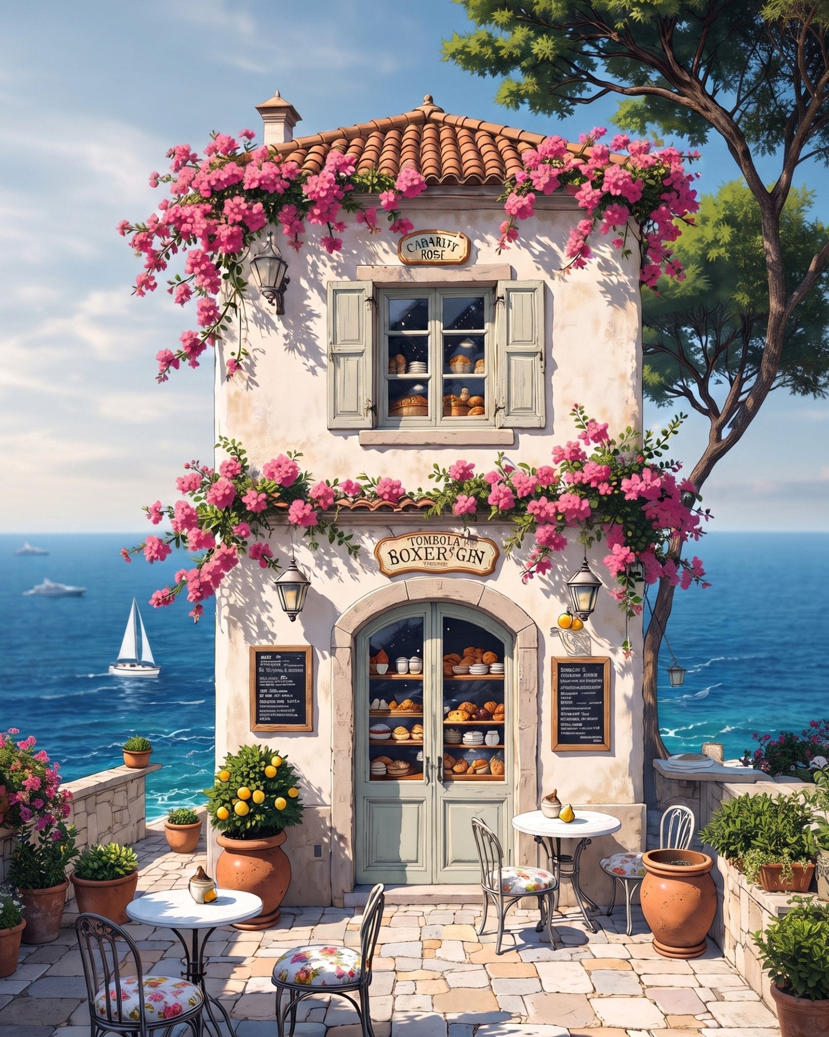 Charming Coastal Bakery - Places - BestPaintByNumbers - Paint by Numbers Custom Kit
