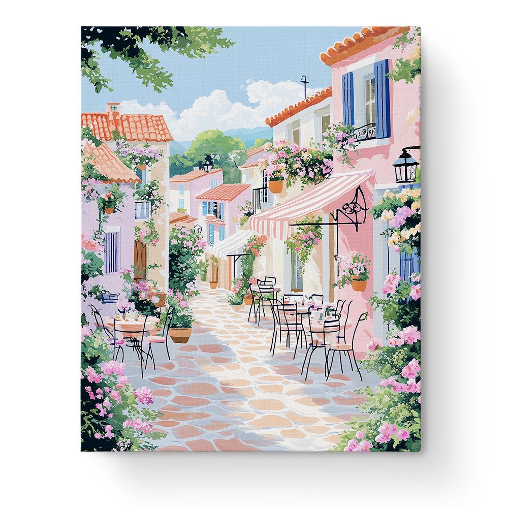 Charming French Street Cafe - Places - BestPaintByNumbers - Paint by Numbers Custom Kit