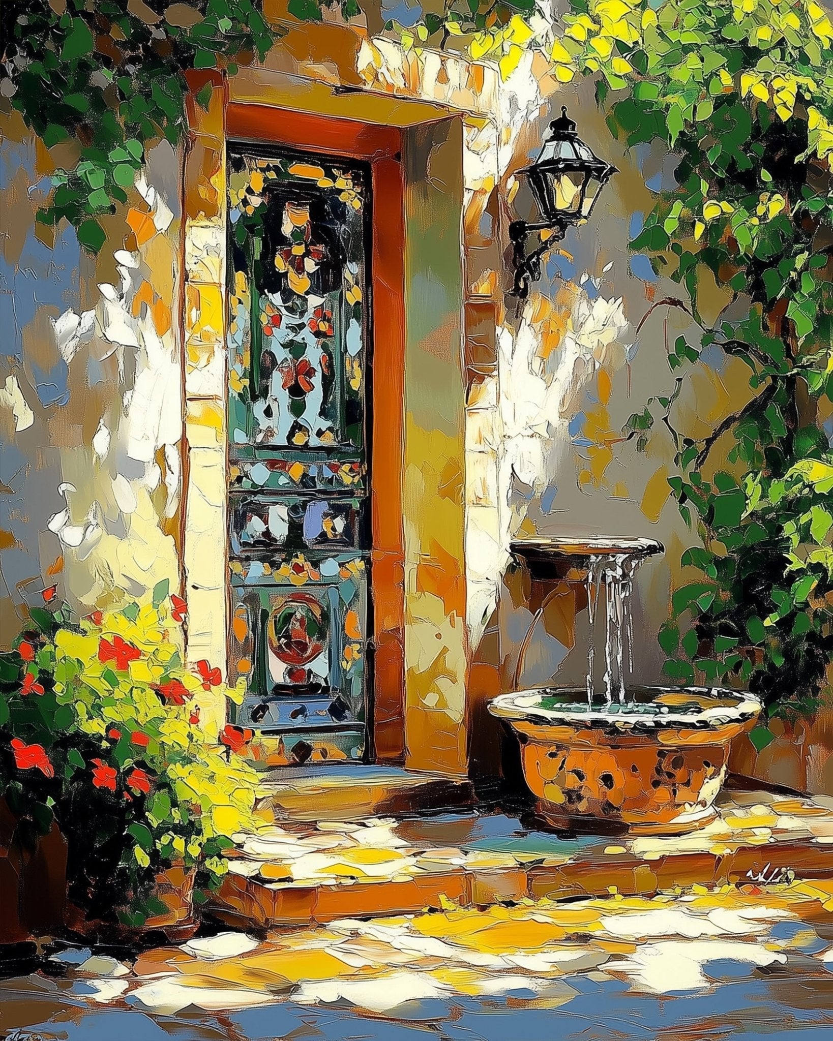 Charming Rustic Doorway - Impressionist - BestPaintByNumbers - Paint by Numbers Custom Kit
