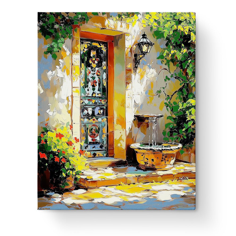 Charming Rustic Doorway - Impressionist - BestPaintByNumbers - Paint by Numbers Custom Kit