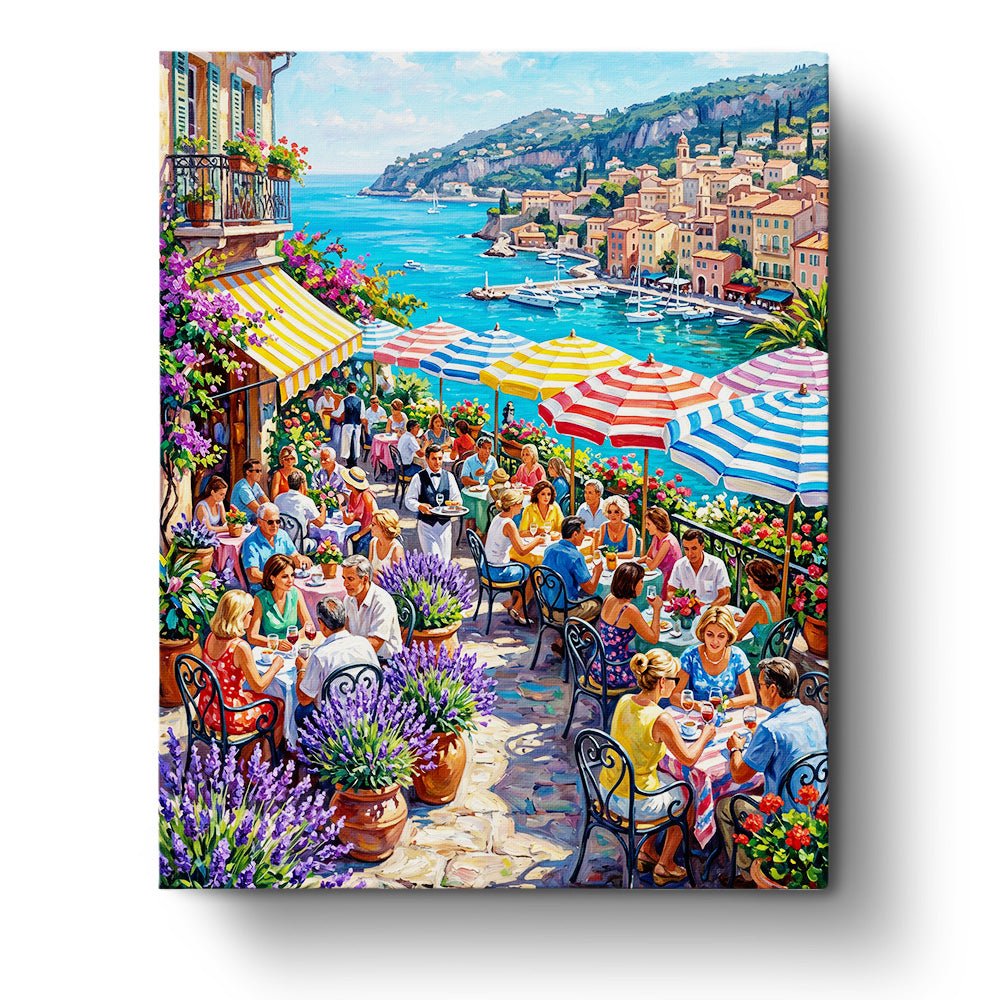 Charming Seaside Cafe - Places - BestPaintByNumbers - Paint by Numbers Custom Kit