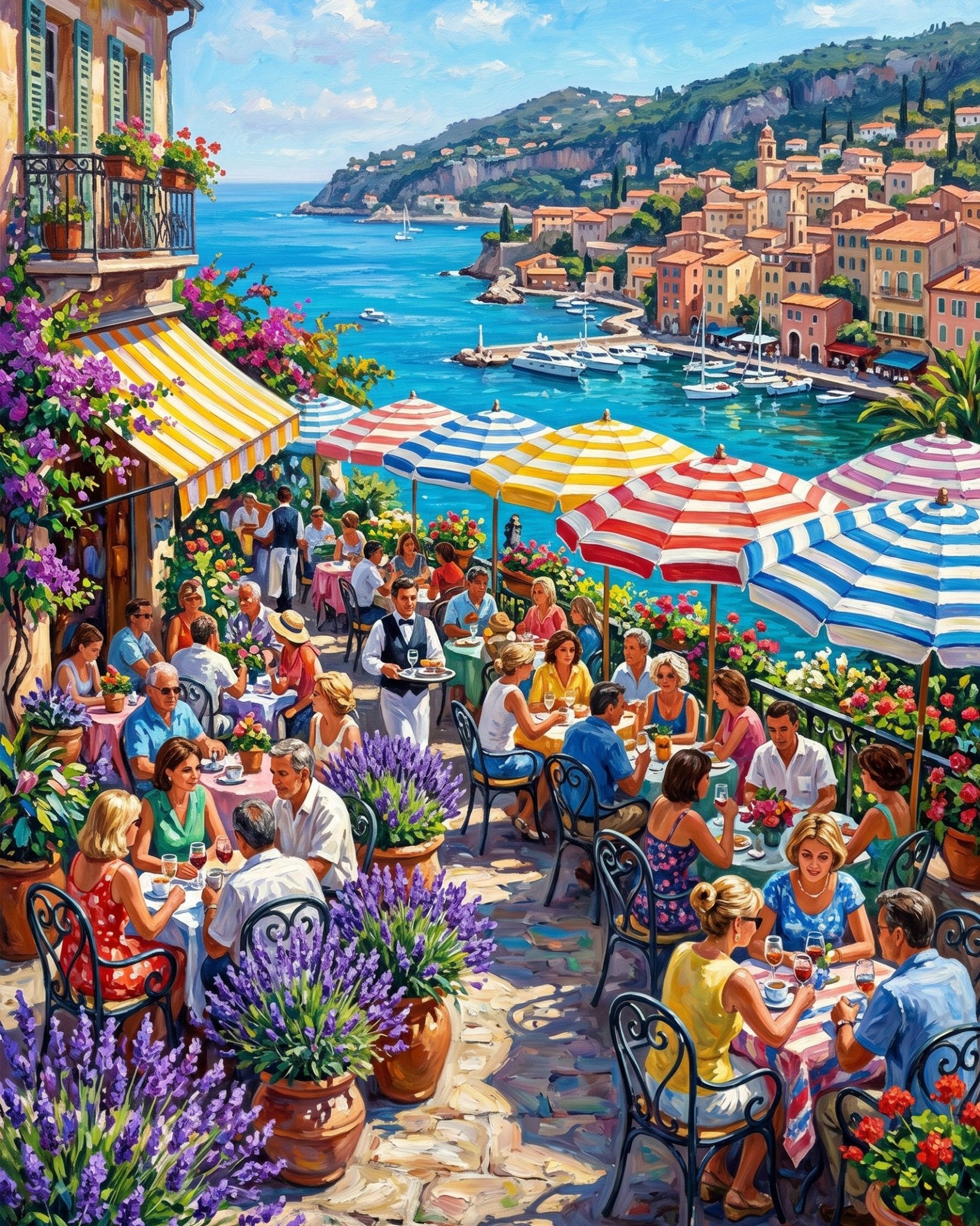 Charming Seaside Cafe - Places - BestPaintByNumbers - Paint by Numbers Custom Kit