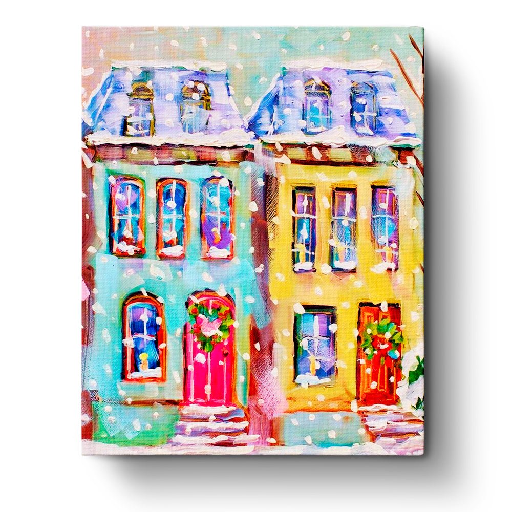 Charming Snowy Houses - Christmas - BestPaintByNumbers - Paint by Numbers Custom Kit