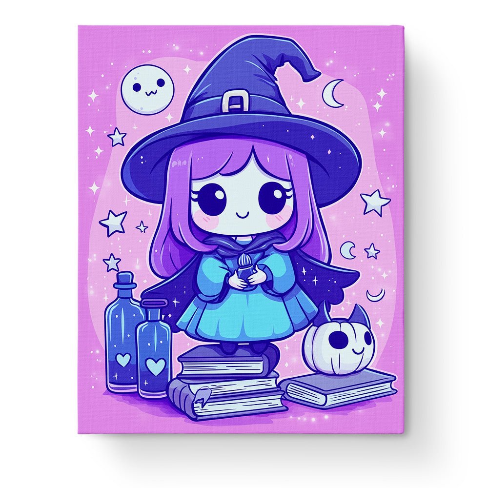 Charming Witch and Potion Books - Halloween - BestPaintByNumbers - Paint by Numbers Custom Kit