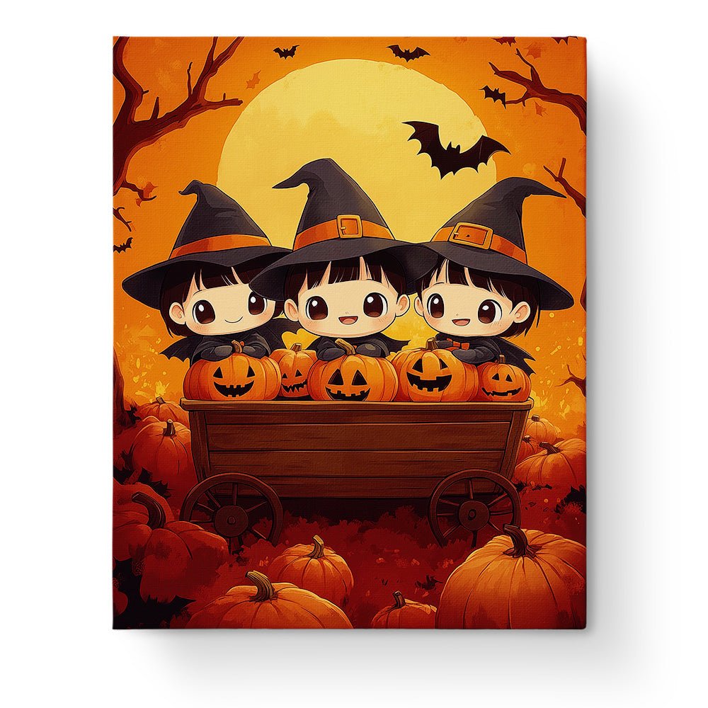 Charming Witch Trio - Halloween - BestPaintByNumbers - Paint by Numbers Custom Kit