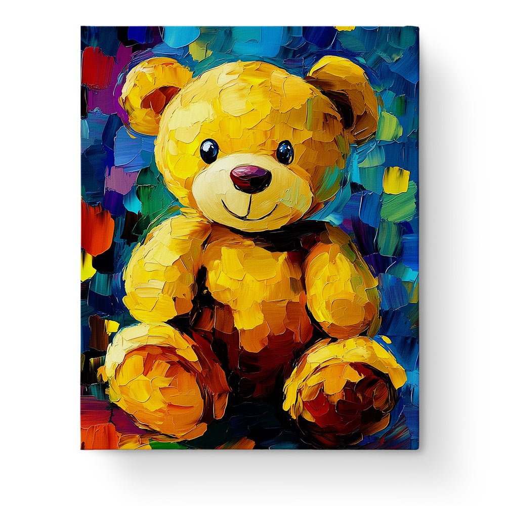 Cheerful Teddy Bear - painting - BestPaintByNumbers - Paint by Numbers Custom Kit