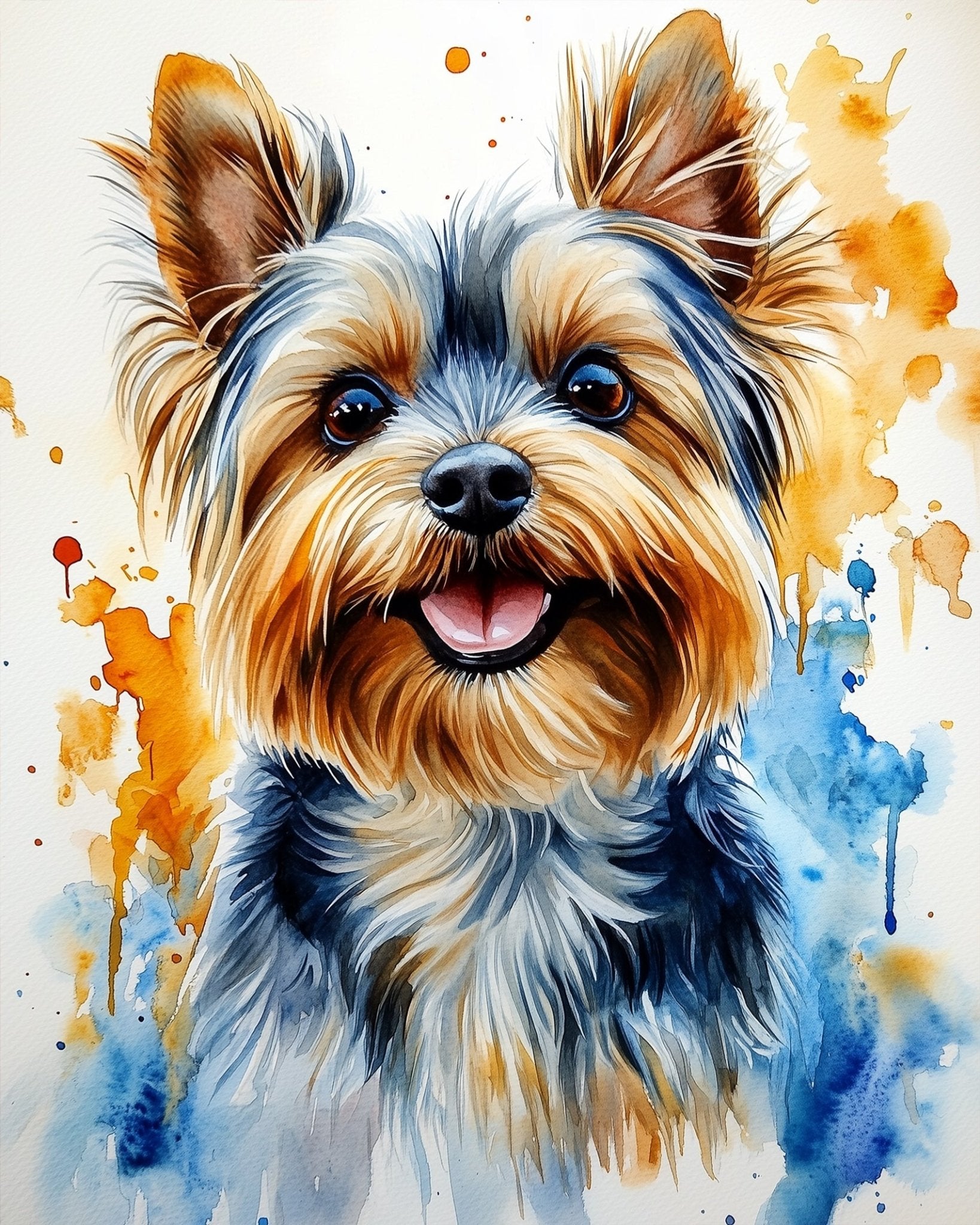 Cheerful Yorkshire Terrier - Dogs - BestPaintByNumbers - Paint by Numbers Custom Kit