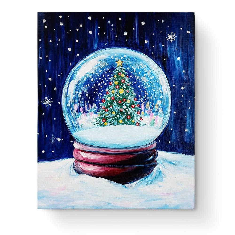 Christmas Tree Snow Globe - Christmas - BestPaintByNumbers - Paint by Numbers Custom Kit