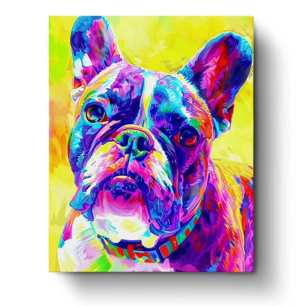 Colorful Bulldog Portrait - Abstract Animals - BestPaintByNumbers - Paint by Numbers Custom Kit