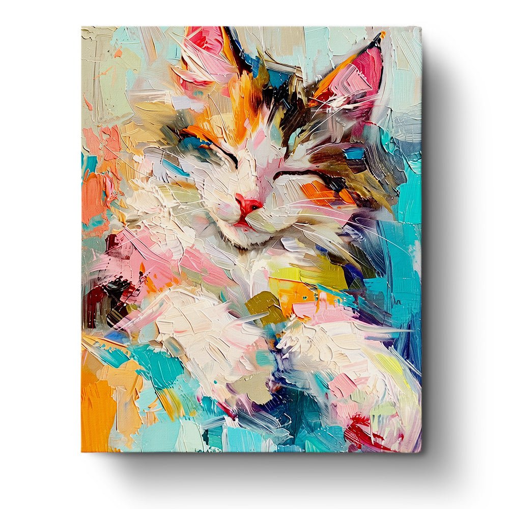 Colorful Cat Dreaming - Animals - BestPaintByNumbers - Paint by Numbers Custom Kit