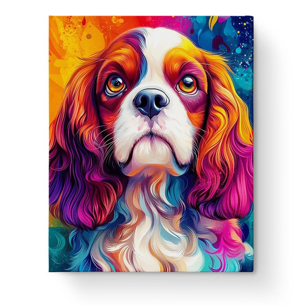 Colorful Cavalier King Charles - Dogs - BestPaintByNumbers - Paint by Numbers Custom Kit