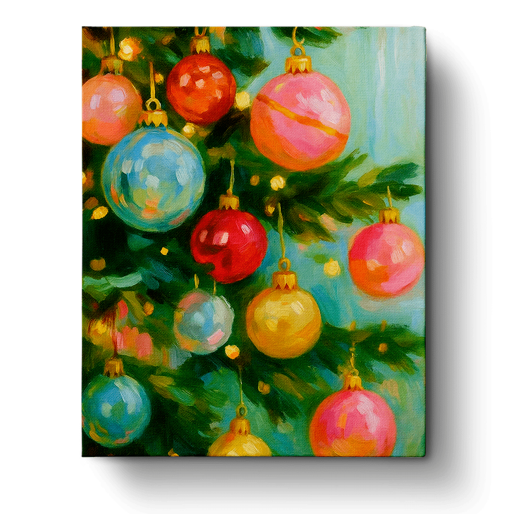 Colorful Christmas Ornaments - Christmas - BestPaintByNumbers - Paint by Numbers Custom Kit
