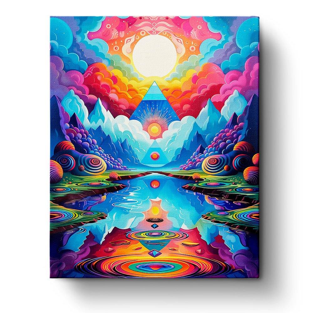 Colorful Cosmic Reflection - Meditation - BestPaintByNumbers - Paint by Numbers Custom Kit