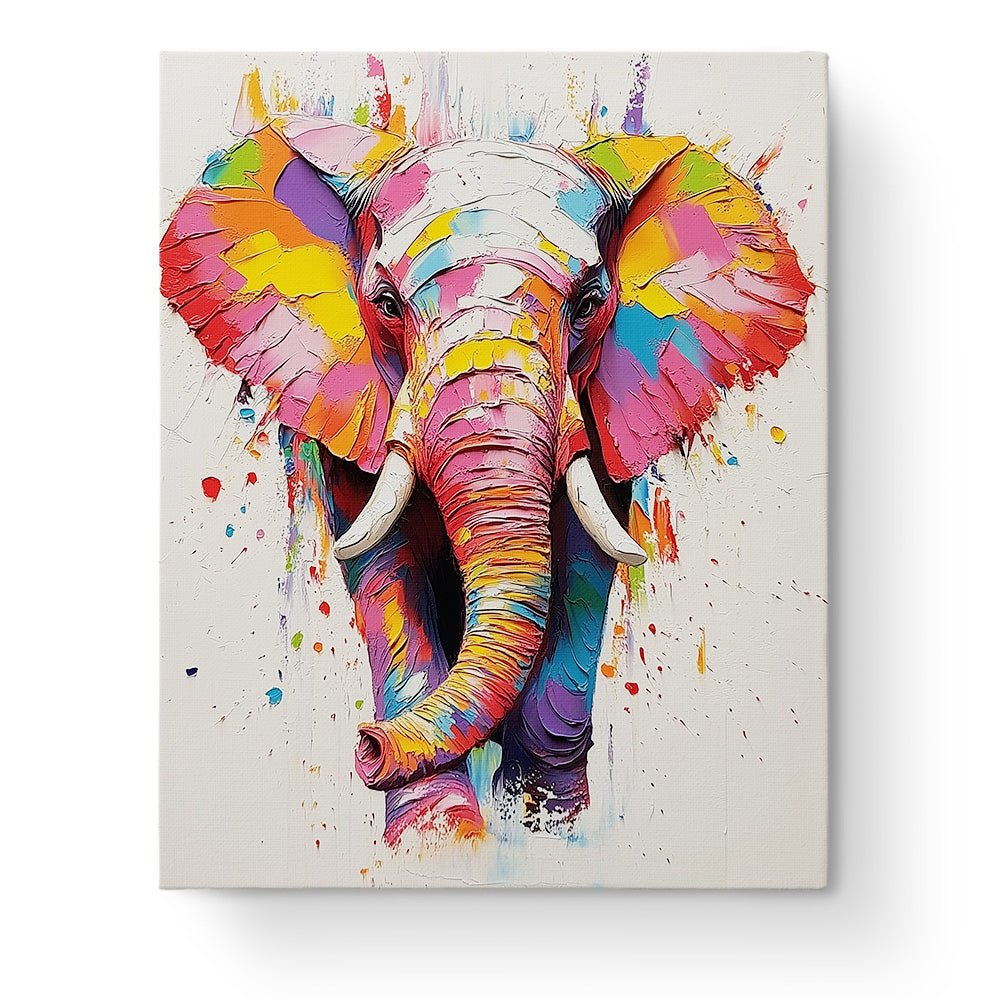 Colorful Elephant Portrait - abstract - animals - BestPaintByNumbers - Paint by Numbers Custom Kit