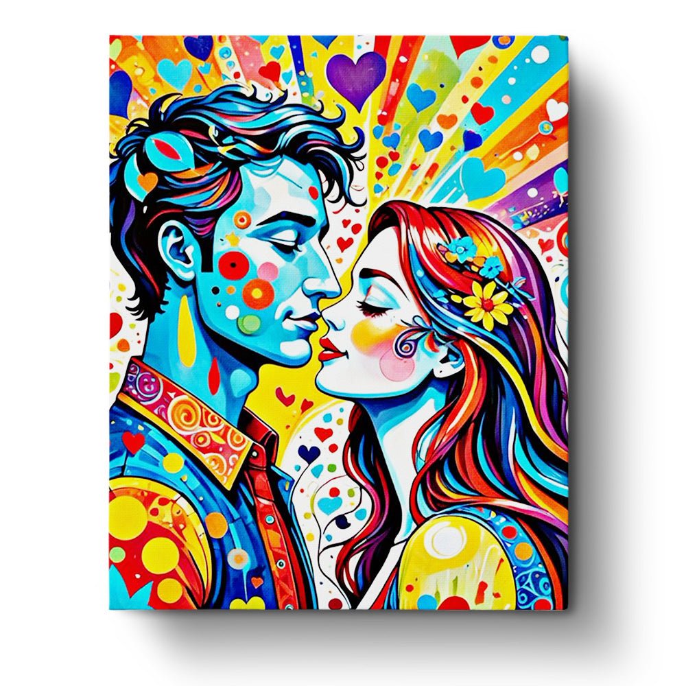 Colorful Embrace - Romance - BestPaintByNumbers - Paint by Numbers Custom Kit
