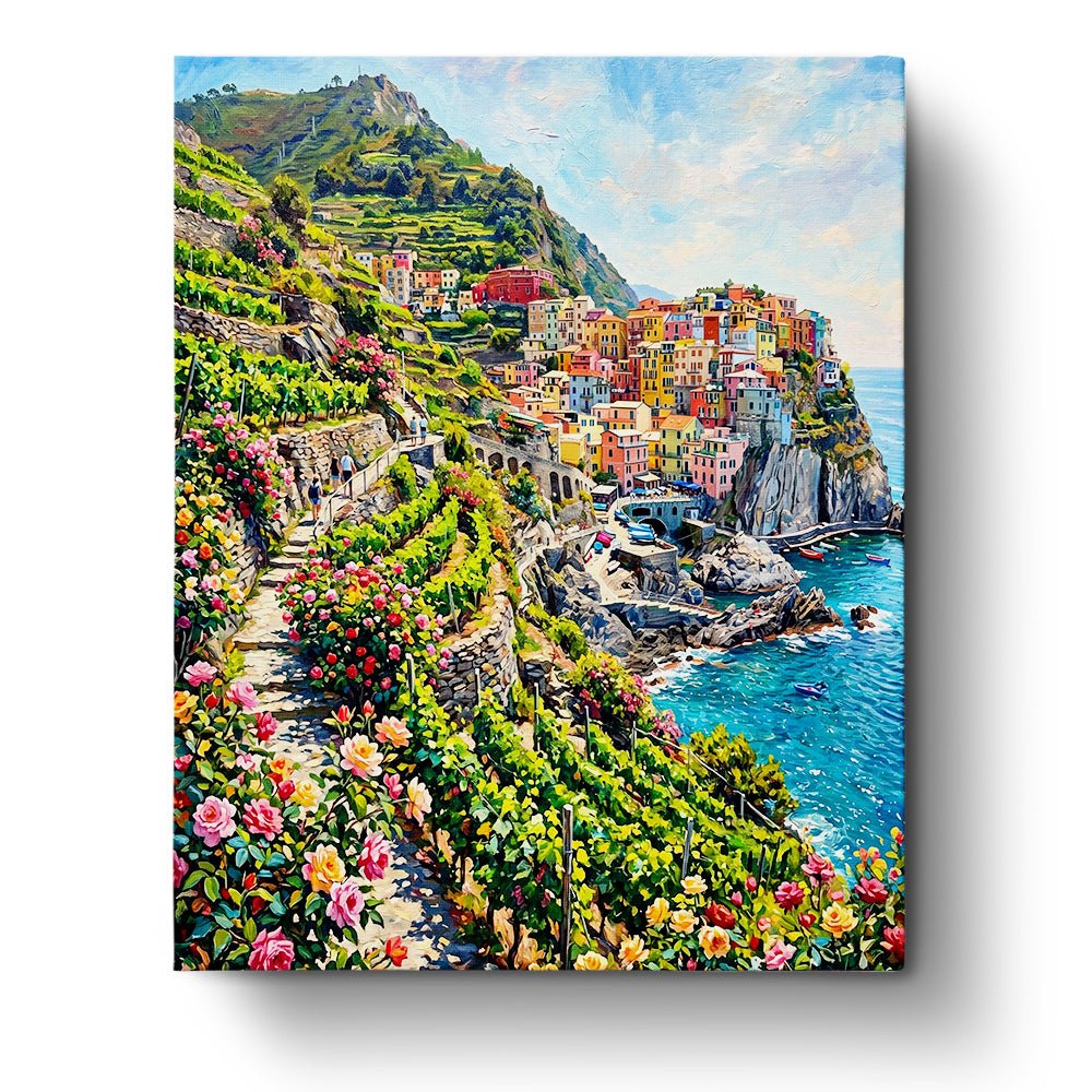 Colorful Mediterranean Coast - Places - BestPaintByNumbers - Paint by Numbers Custom Kit