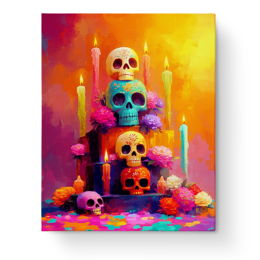 Colorful Skull Altars - Festival of the world - BestPaintByNumbers - Paint by Numbers Custom Kit