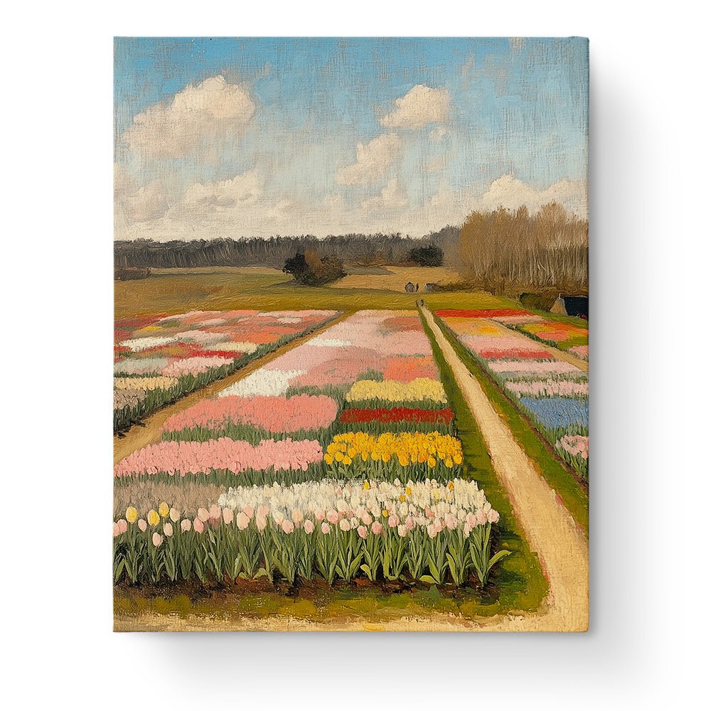 Colorful Tulip Fields - Landscapes - BestPaintByNumbers - Paint by Numbers Custom Kit