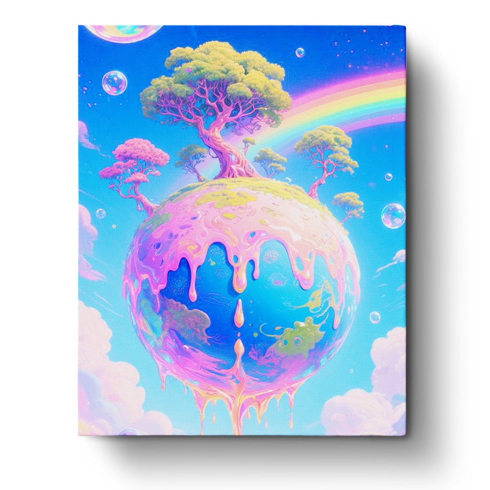 Cosmic Drip Oasis - Surrealism - BestPaintByNumbers - Paint by Numbers Custom Kit