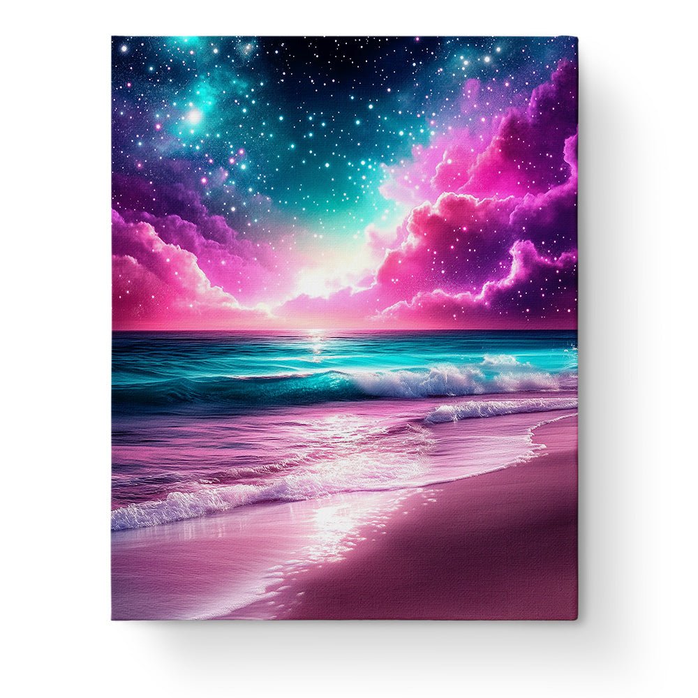 Cosmic Ocean Shoreline - Galaxies - BestPaintByNumbers - Paint by Numbers Custom Kit