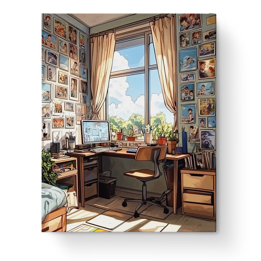 Cozy Creative Workspace - Lo - Fi - BestPaintByNumbers - Paint by Numbers Custom Kit