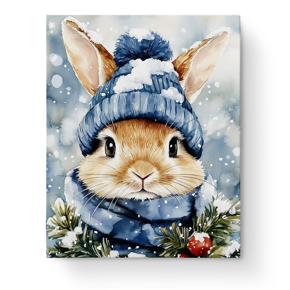 Cozy Winter Bunny - Christmas - BestPaintByNumbers - Paint by Numbers Custom Kit