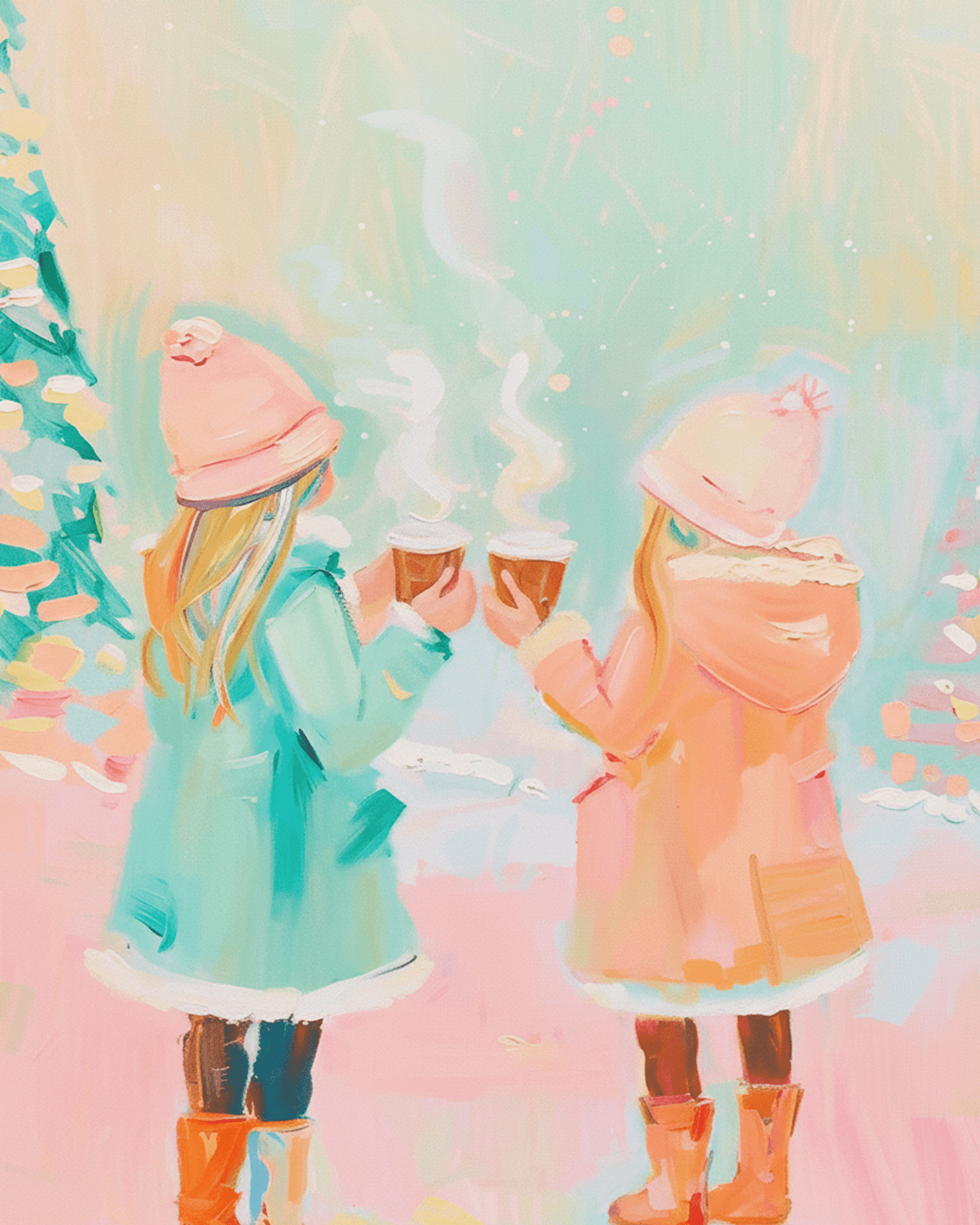 Cozy Winter Walk - Christmas - BestPaintByNumbers - Paint by Numbers Custom Kit