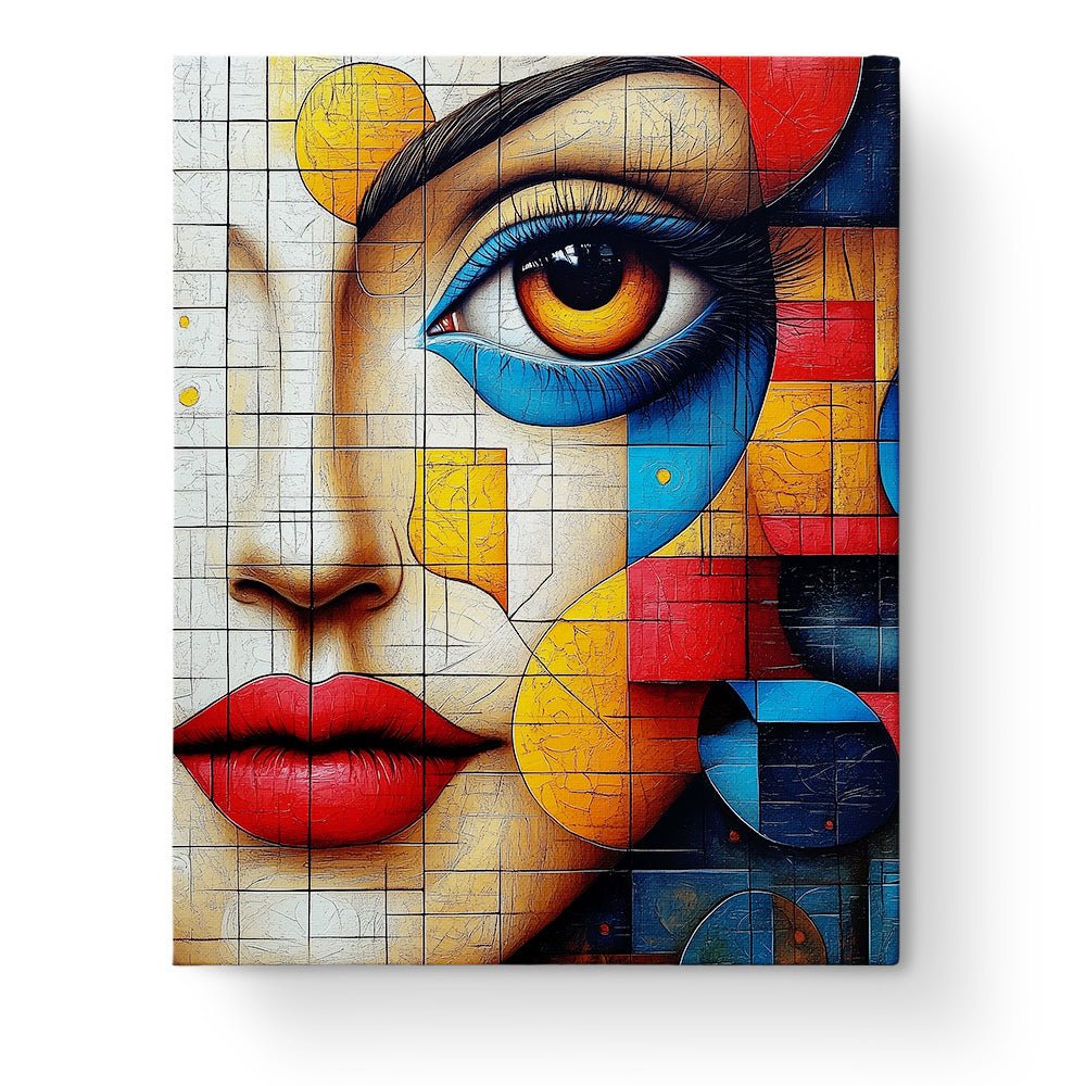 Cubist Portrait in Vibrant Colors - Cubism - BestPaintByNumbers - Paint by Numbers Custom Kit