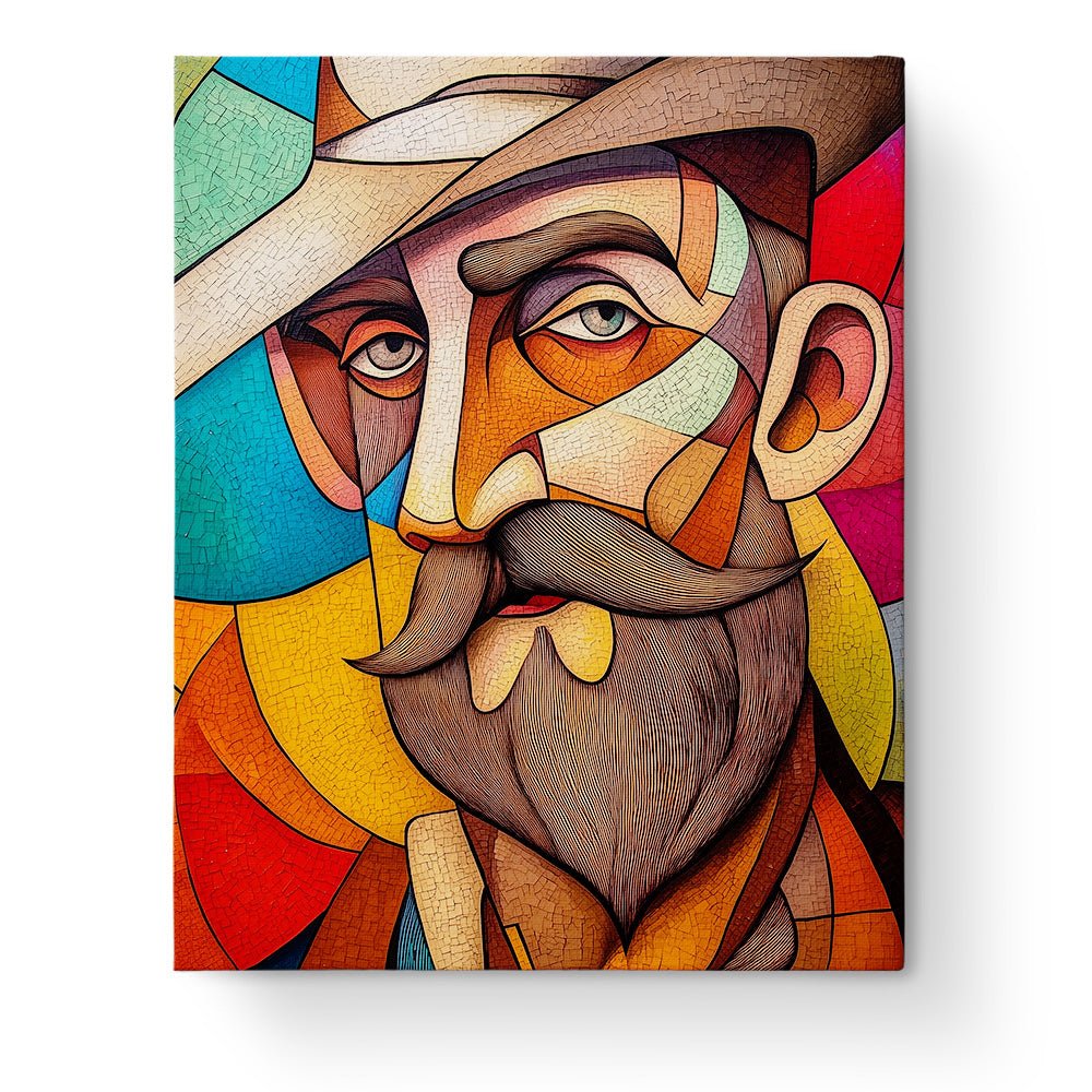 Cubist Portrait of a Bearded Man - Cubism - BestPaintByNumbers - Paint by Numbers Custom Kit