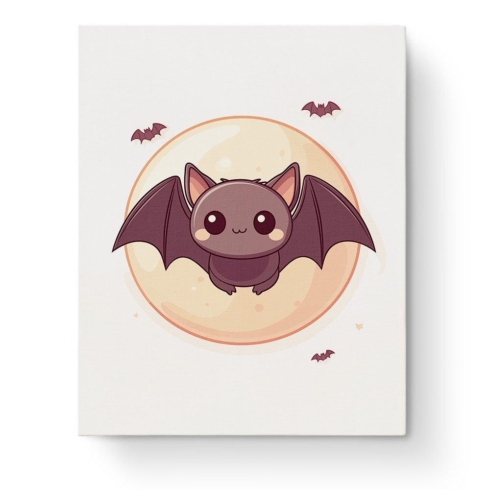 Cute Bat Under Moonlight - Halloween - BestPaintByNumbers - Paint by Numbers Custom Kit