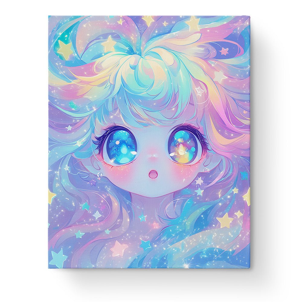 Cute Cosmic Star Gazer - Galaxies - BestPaintByNumbers - Paint by Numbers Custom Kit