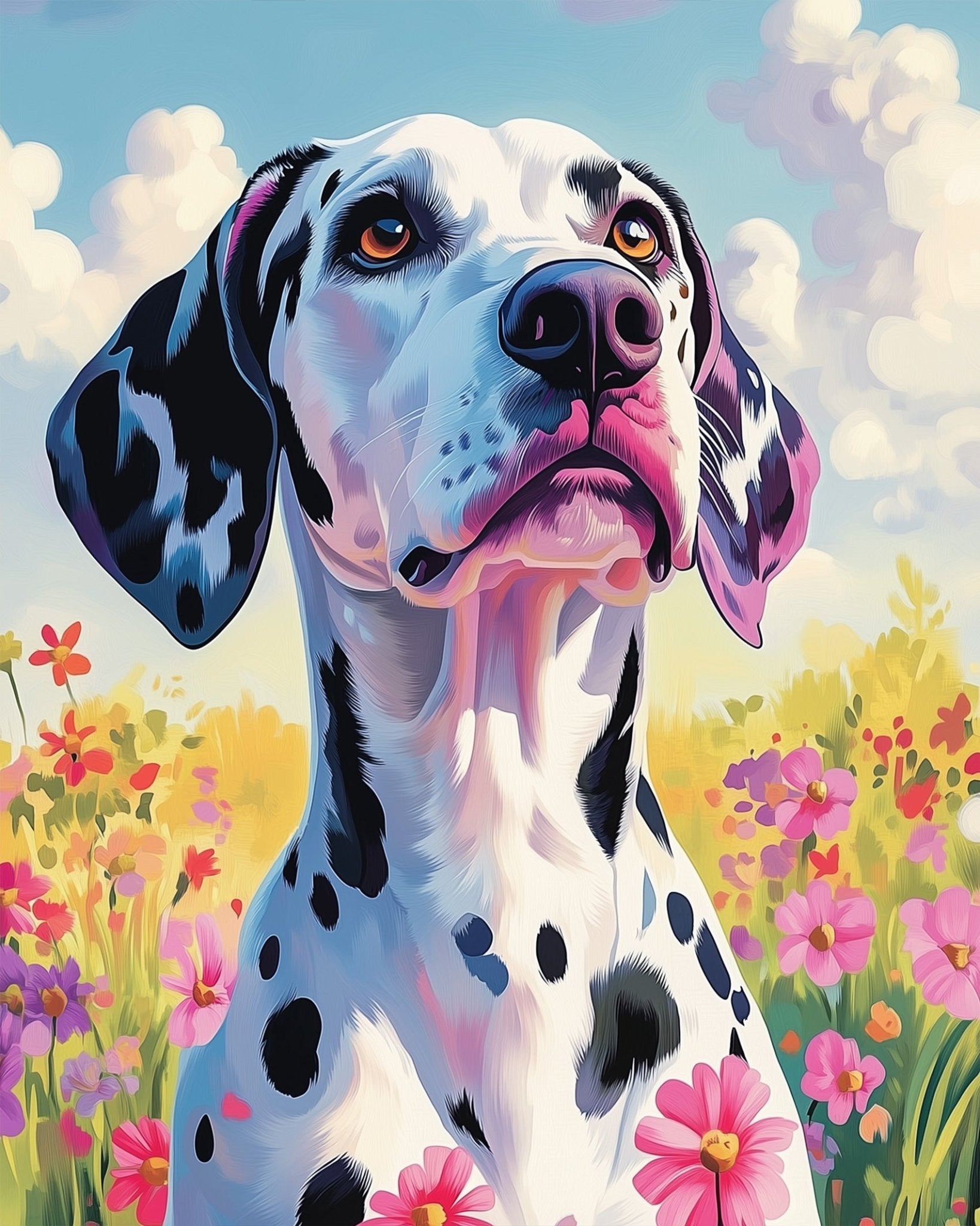 Dalmatian in Bloom - Dogs - BestPaintByNumbers - Paint by Numbers Custom Kit